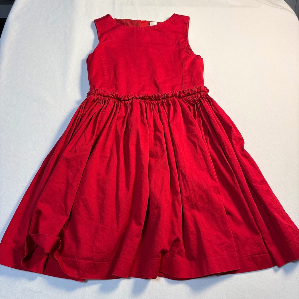 Crewcuts, Sleeveless Dress, 8, Red, Party Holiday Cotton Poplin, MSRP $68